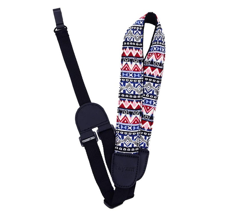 Rayzm Clip-on Ukulele Strap, Bohemian Style knitting Ukulele Belt, Adjustable Cotton Neck Sling Strap for Ukulele, Button-Free Cross-Chest Uke Strap, No Screws, Hands Free - Image 4